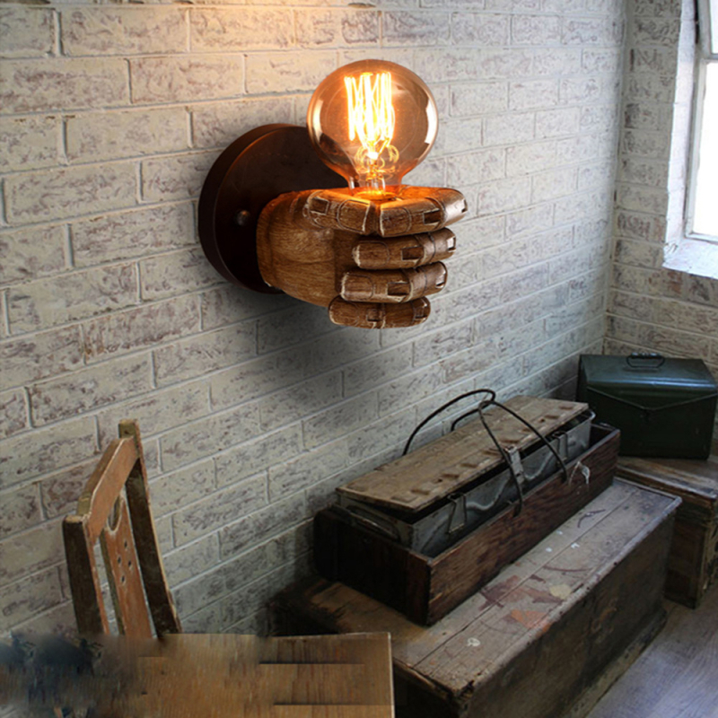 Zidna lampa u obliku šake, industrijskog stila, retro dizajn, za hodnike, izloge, restorane, barove i trgovine odjećom