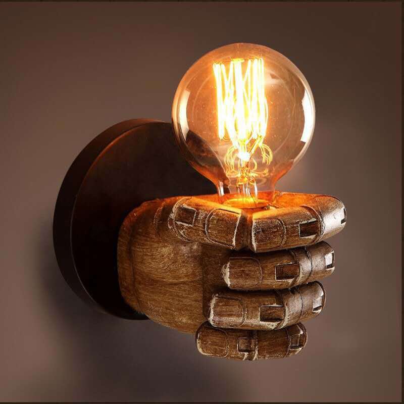 Zidna lampa u obliku šake, industrijskog stila, retro dizajn, za hodnike, izloge, restorane, barove i trgovine odjećom