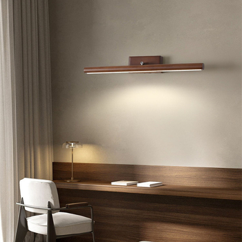 LED zidna svjetiljka od masivnog drveta, moderni minimalistički nordijski dizajn, za spavaću sobu, studij, ulaz ili hodnik, svjetlo pred ogledalom, model B1688