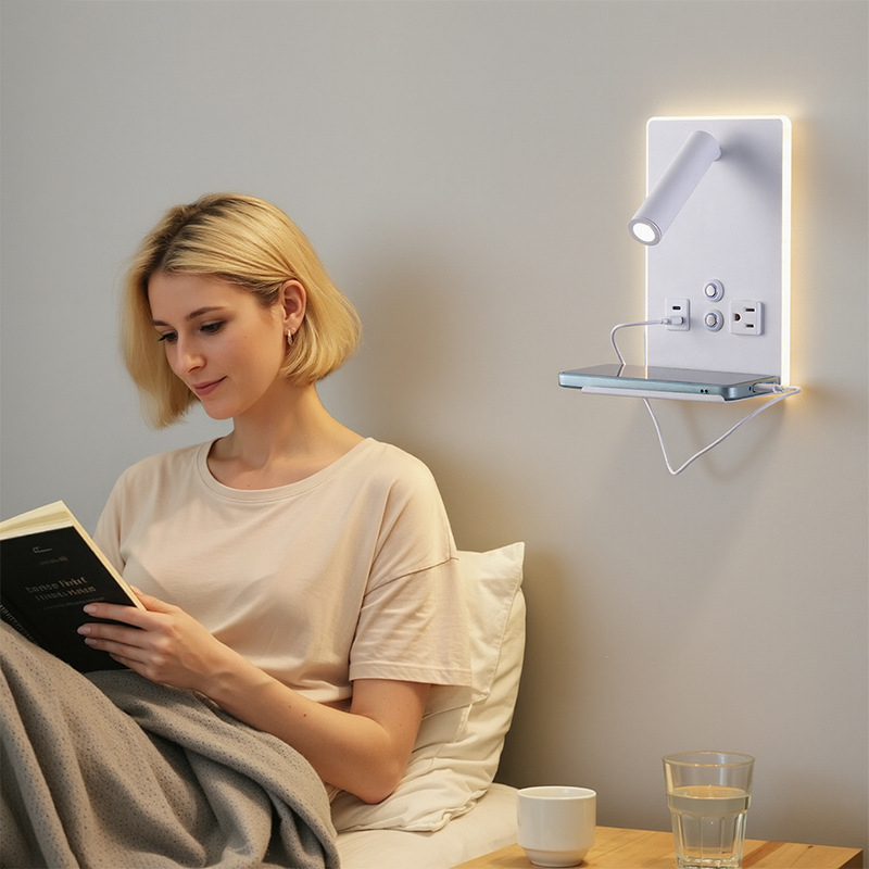 LED zidna lampa za čitanje za spavaću sobu i dnevni boravak, zidni nosač, moderni minimalistički stil, vrhunsko ambijentalno osvjetljenje