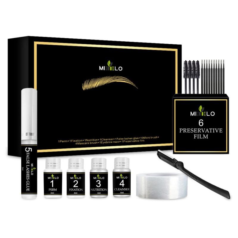 Set keratin pentru curlingul genelor și sprâncenelor — perm cu metodă rece, delicat