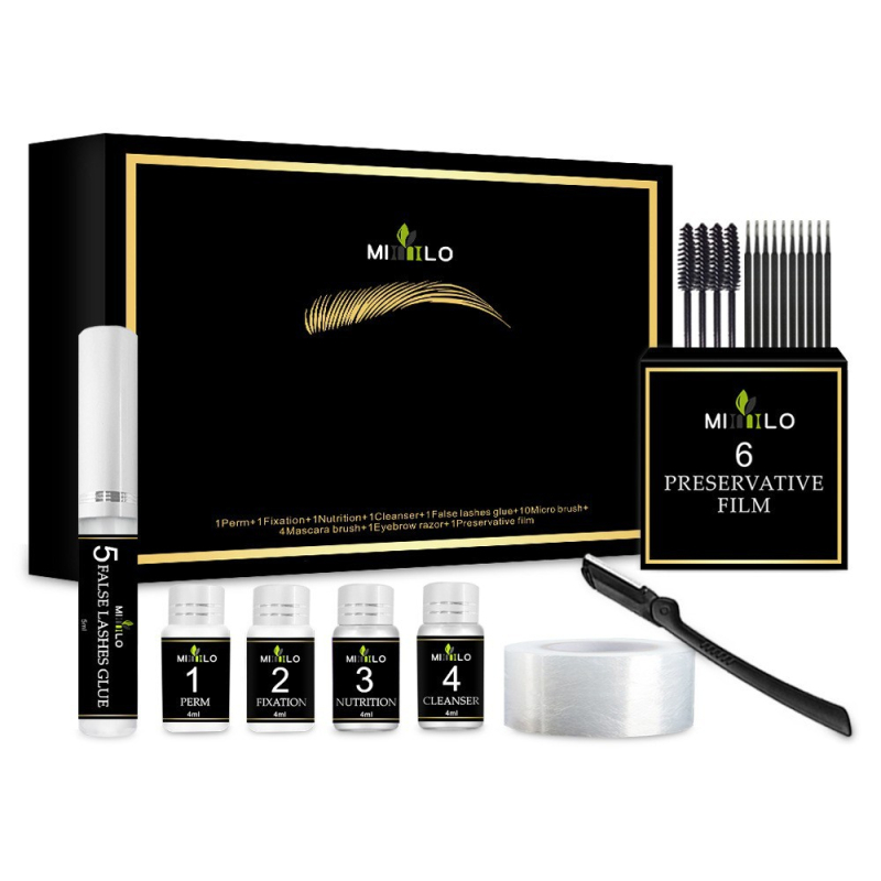 Set keratin pentru curlingul genelor și sprâncenelor — perm cu metodă rece, delicat