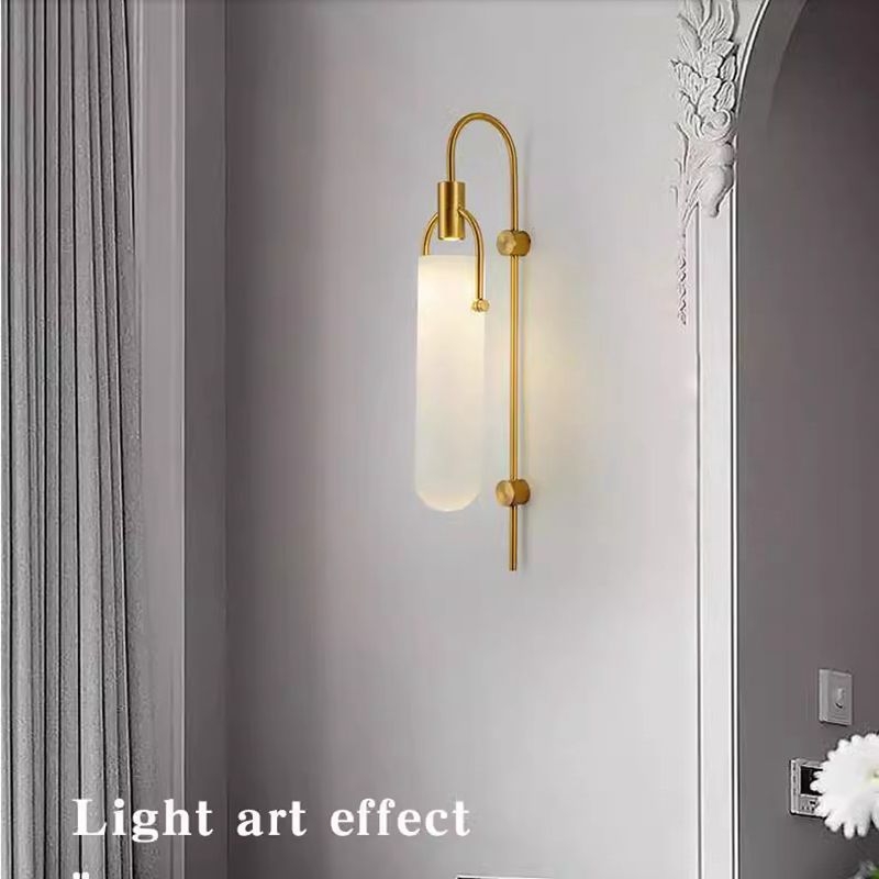 Stenska staklena lampa u retro luksuznom stilu za hotele, hodnike i spavaće sobe