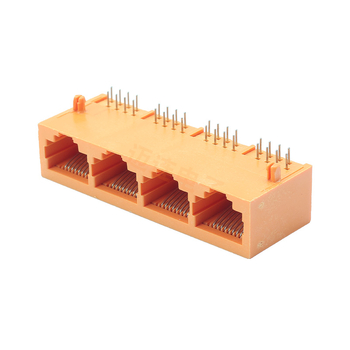RJ45 δικτυακός συνδετήρας, 8P8C, 1×4 θύρες, οριζόντιος τετραπολικός θηλυκός υποδοχέας