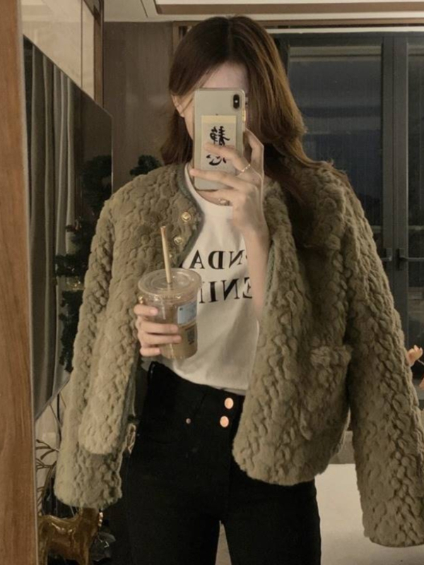 Ženski kratki kaput u korejskom stilu za jesen-zimu, elegantan kroj, udoban, dugi rukavi, A6722