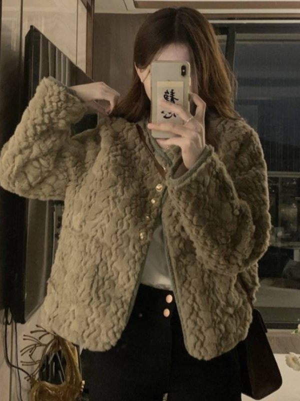 Ženski kratki kaput u korejskom stilu za jesen-zimu, elegantan kroj, udoban, dugi rukavi, A6722