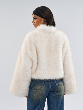 Ženska kratka jakna od umjetnog krzna za zimu, retro stil, gradski stil, model A89
