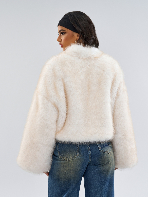 Ženska kratka jakna od umjetnog krzna za zimu, retro stil, gradski stil, model A89
