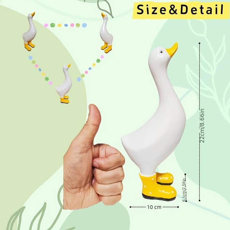 Figura od smole patka sa šarenim cipelama, ukras u crtanom stilu za dom i vrt