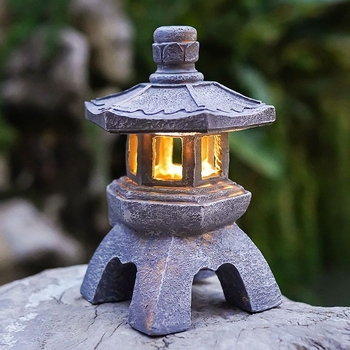 Solarno napajano kineskog stila antik dvoranski lampion za vanjske prostore, dekorativno svjetlo za vrt, stojeće rasvjetno svjetlo krajolika