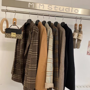 Női gyapjú-kasmír kabát kockás mintával, kétoldalas, középhosszú, koreai stílusú, elegáns