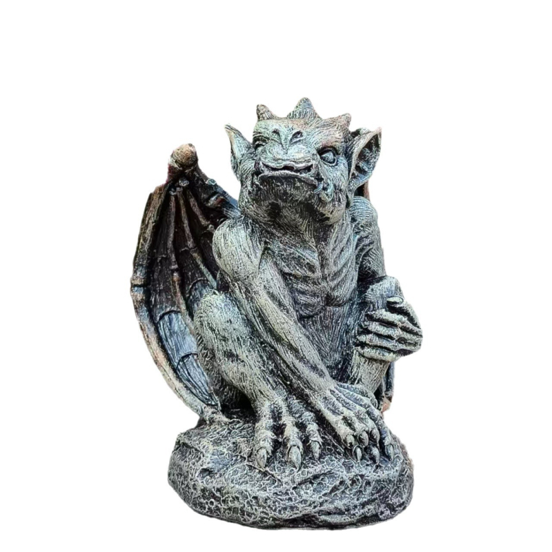 Gotička gargojl statua sa krilima – dekorativni predmet od smole za dom i dvorište