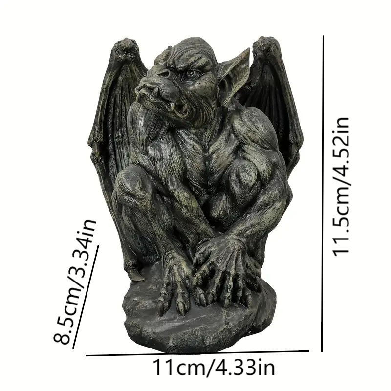 Gotička gargojl statua sa krilima – dekorativni predmet od smole za dom i dvorište