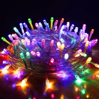 LED niz svjetala sa zvjezdanim nebom, baterijsko kućište, 10 m, 100 LED, vanjska dekoracija za Božić i vjenčanje