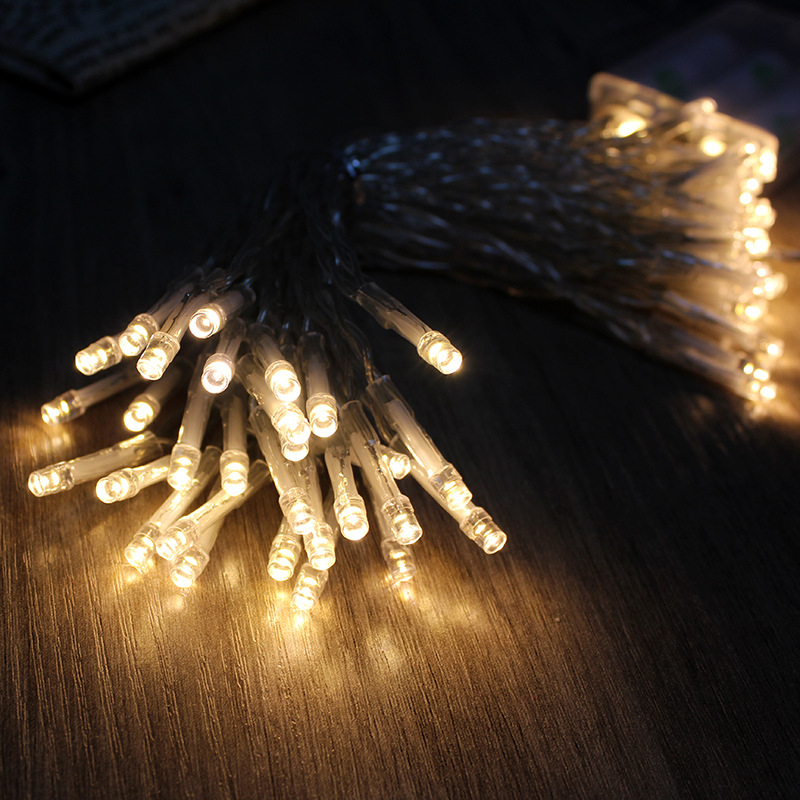 LED niz svjetala sa zvjezdanim nebom, baterijsko kućište, 10 m, 100 LED, vanjska dekoracija za Božić i vjenčanje