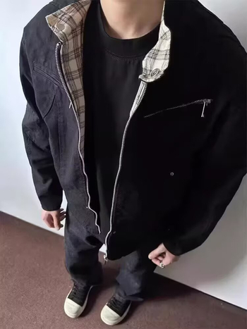 2025-ös új amerikai streetwear bomber dzseki férfiaknak, állógalléros, cipzáros, baseball-stílus