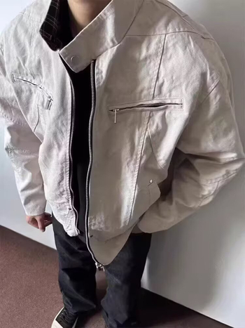 2025-ös új amerikai streetwear bomber dzseki férfiaknak, állógalléros, cipzáros, baseball-stílus