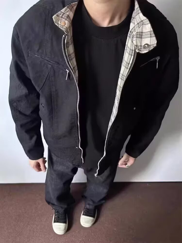 2025-ös új amerikai streetwear bomber dzseki férfiaknak, állógalléros, cipzáros, baseball-stílus