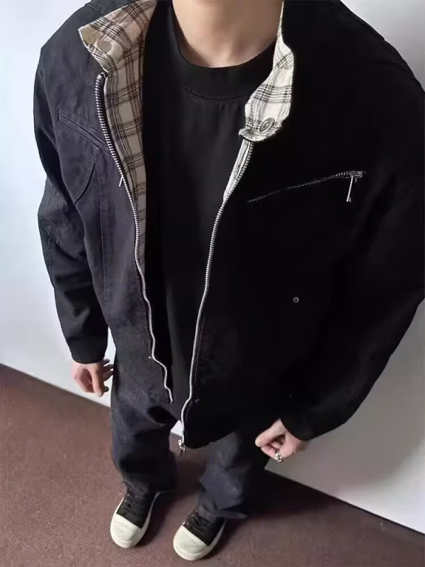 2025-ös új amerikai streetwear bomber dzseki férfiaknak, állógalléros, cipzáros, baseball-stílus