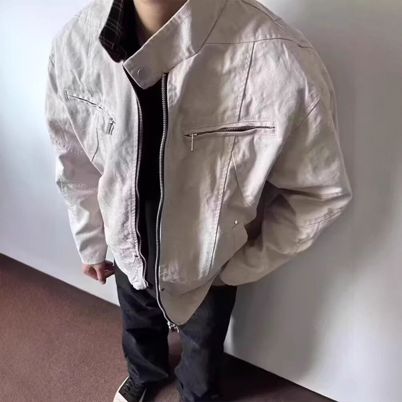 2025-ös új amerikai streetwear bomber dzseki férfiaknak, állógalléros, cipzáros, baseball-stílus