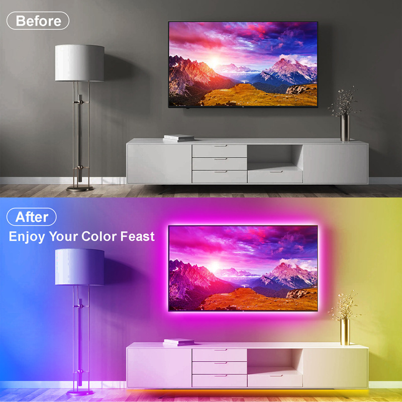 RGB LED traka na skladištu, 44 tipke, 5050, Bluetooth višebojna uz aplikaciju i glazbu, 15 m samoljepljiva podloga