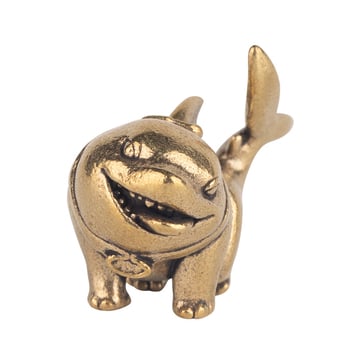 Mosazna kitova figura za stol – retro stil