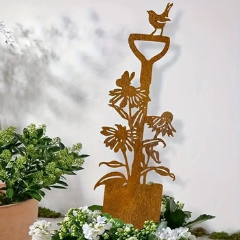 Lopată decorativă din fier, cu finisaj rustic, pentru grădină exterioară