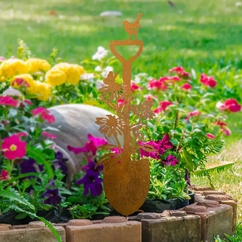 Lopată decorativă din fier, cu finisaj rustic, pentru grădină exterioară