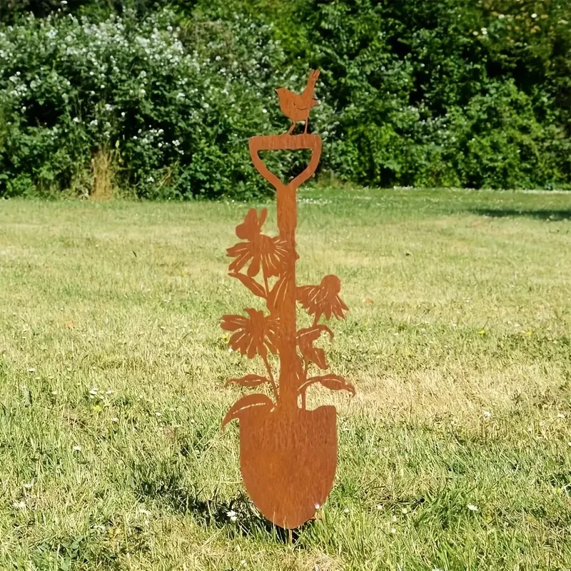 Lopată decorativă din fier, cu finisaj rustic, pentru grădină exterioară