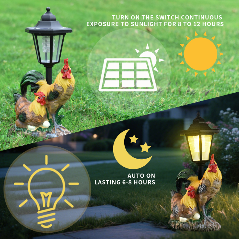 Solarna šesterokutna lampa s petlom za vanjski vrt