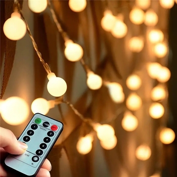 LED vanjski niz svjetala s malim kuglicama, trepti, božićna dekoracija