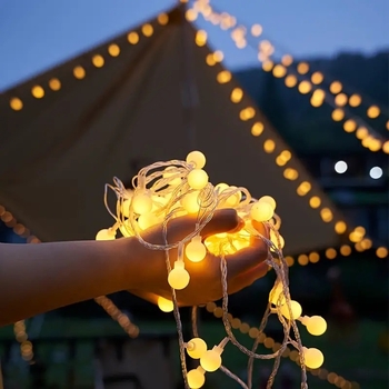 LED vanjski niz svjetala s malim kuglicama, trepti, božićna dekoracija