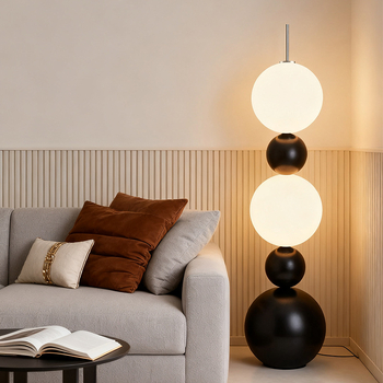 Podna lampa u obliku bundeve za dnevni boravak i spavaću sobu, Bauhaus inspiriran talijanski dizajner, umjetnost sredine stoljeća, uspravna kutna lampa pored kauča