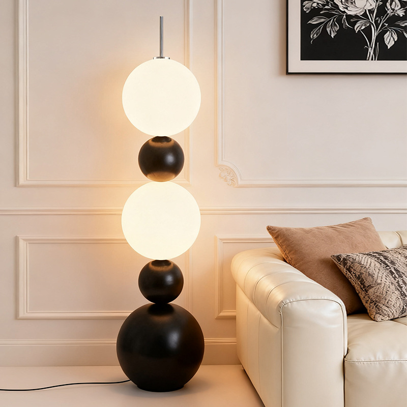 Podna lampa u obliku bundeve za dnevni boravak i spavaću sobu, Bauhaus inspiriran talijanski dizajner, umjetnost sredine stoljeća, uspravna kutna lampa pored kauča