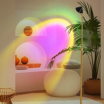 Stojeća lampa za dnevni boravak u stilu laganog luksuza, lampa za čitanje uz kauč s motivom Crvenkapica, atmosfera zalaska sunca, dekorativna svjetiljka za spavaću sobu pored noćnog ormarića