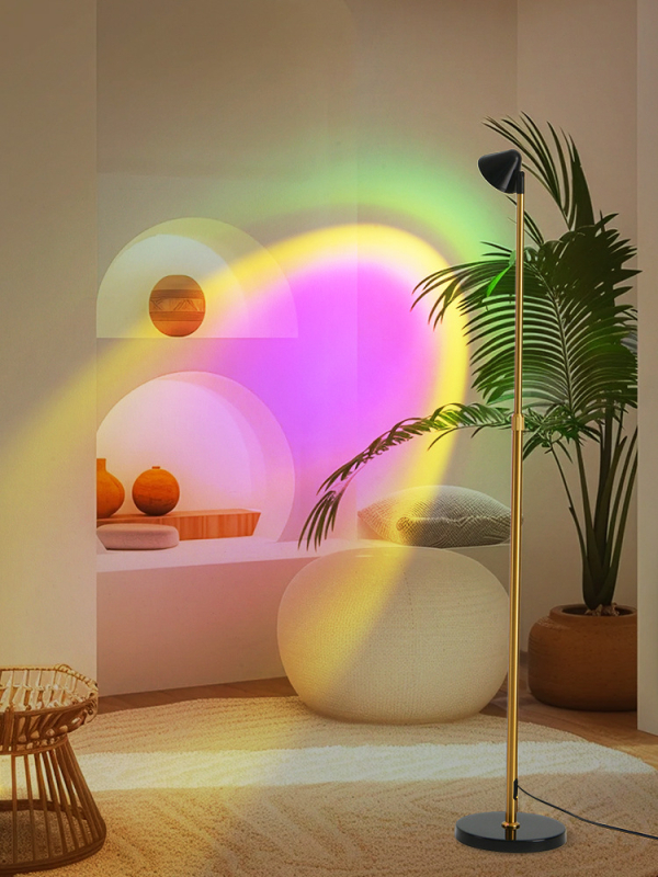 Stojeća lampa za dnevni boravak u stilu laganog luksuza, lampa za čitanje uz kauč s motivom Crvenkapica, atmosfera zalaska sunca, dekorativna svjetiljka za spavaću sobu pored noćnog ormarića