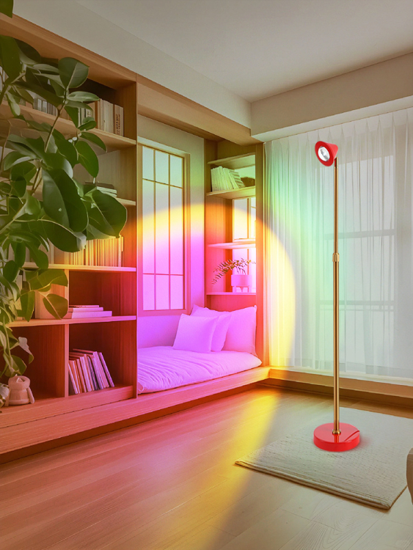 Stojeća lampa za dnevni boravak u stilu laganog luksuza, lampa za čitanje uz kauč s motivom Crvenkapica, atmosfera zalaska sunca, dekorativna svjetiljka za spavaću sobu pored noćnog ormarića