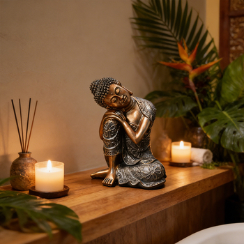Retro Buddha statua za čajnu sobu, zen dekor za hodnik i dnevni boravak, za vrt i balkon