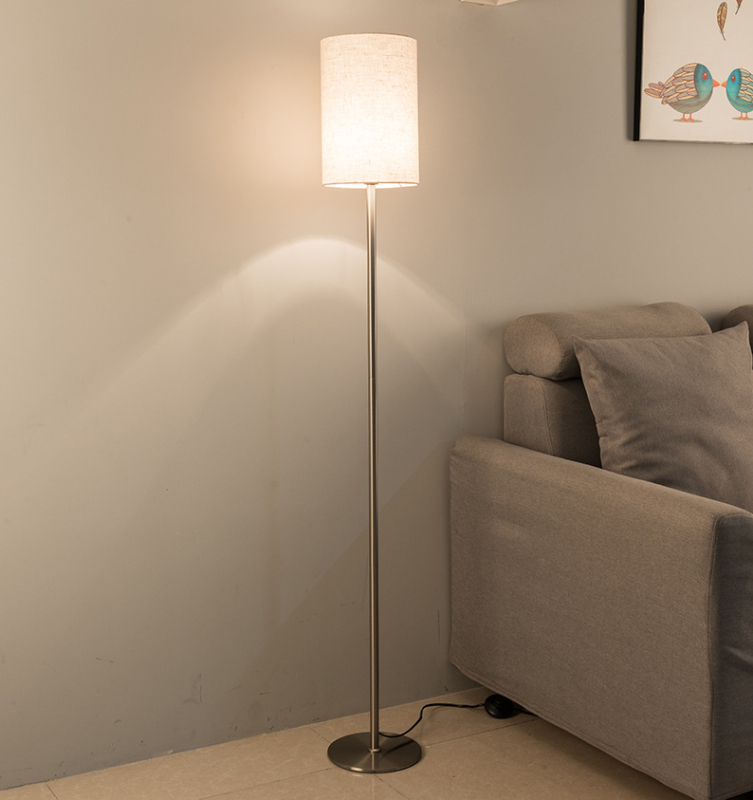 Nordijska minimalistička podna lampa s LED-om, sjenilo od tkanine, moderno osvjetljenje spavaće sobe