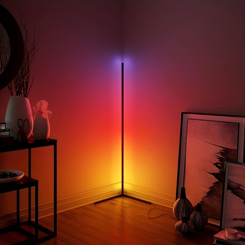 Pametna podna lampa RGBIC s promjenom boje, rasvjeta u kutu atmosfere, noćno svjetlo, dom dekor, upravljanje putem aplikacije