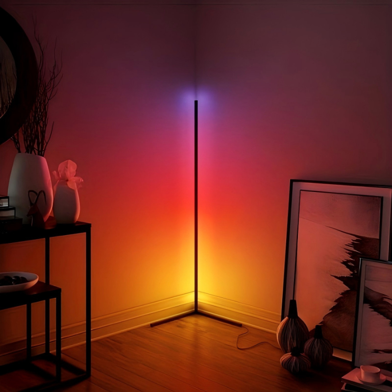 Pametna podna lampa RGBIC s promjenom boje, rasvjeta u kutu atmosfere, noćno svjetlo, dom dekor, upravljanje putem aplikacije