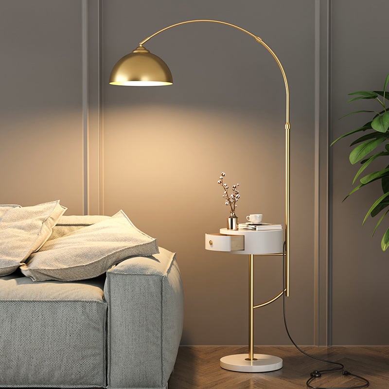 Podna lampa nordijskog stila za dnevni boravak i spavaću sobu uz mramorni stol za kavu