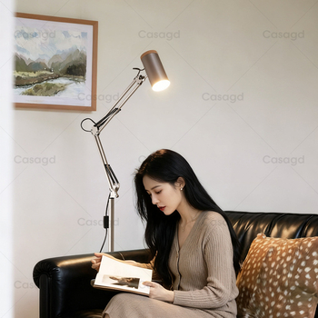 Vintage Bauhaus stajaća lampa s pomičnim ramenom, podesiva zaštita očiju, za spavaću sobu i prostor za učenje