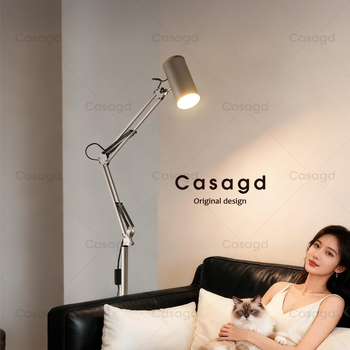 Vintage Bauhaus stajaća lampa s pomičnim ramenom, podesiva zaštita očiju, za spavaću sobu i prostor za učenje