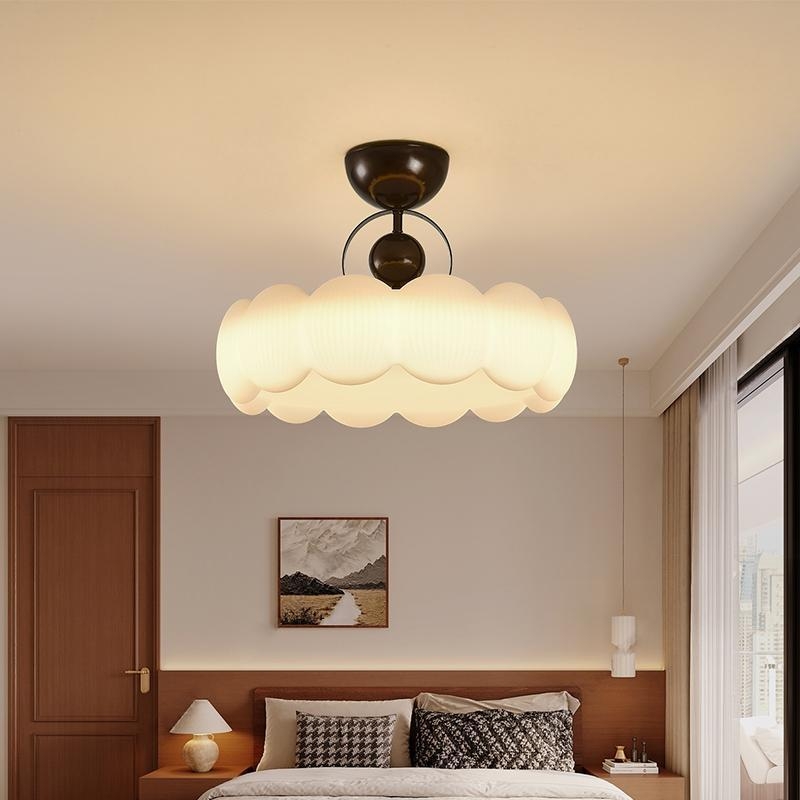 Francuski kremasti stil stropna svjetiljka za spavaću sobu, vintage nadahnuto čitanje s zaštitom očiju, moderno minimalističko-retro osvjetljenje garderobe