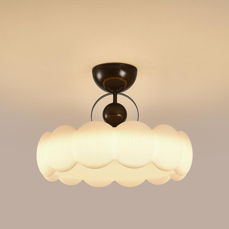 Francuski kremasti stil stropna svjetiljka za spavaću sobu, vintage nadahnuto čitanje s zaštitom očiju, moderno minimalističko-retro osvjetljenje garderobe