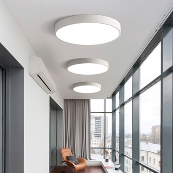 LED stropna svjetiljka za balkon i hodnik, okrugla, moderni minimalistički dizajn, crno-bijela