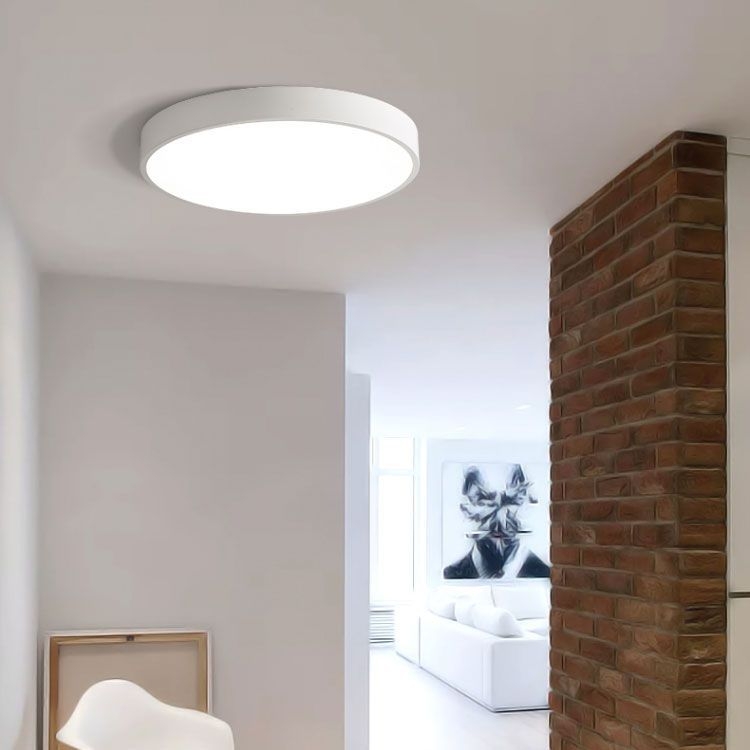 LED stropna svjetiljka za balkon i hodnik, okrugla, moderni minimalistički dizajn, crno-bijela