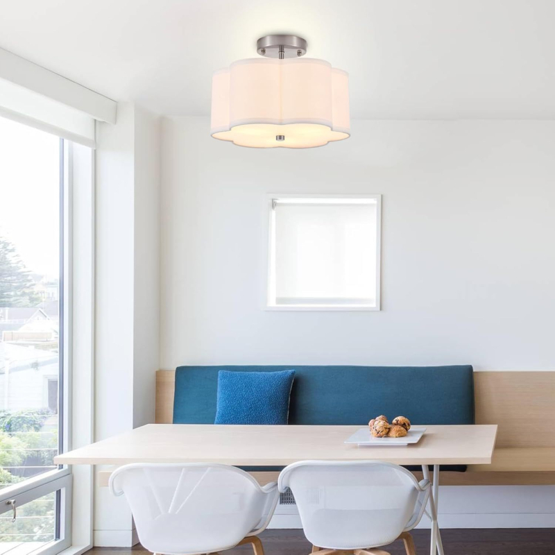 Tekstilna plafonjera, moderni minimalistički stil, okrugla, za dnevni boravak, studijsku sobu, spavaću sobu, blagovaonu, šank i hodnik