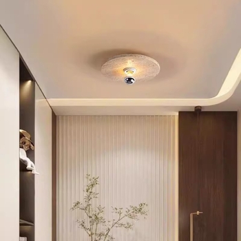 Japanski Wabi-Sabi stil stropno svjetlo za hodnik ulaza, moderno minimalistički dizajn, smještaj za goste, retro, kreativno, žuti travertin dekorativno osvjetljenje